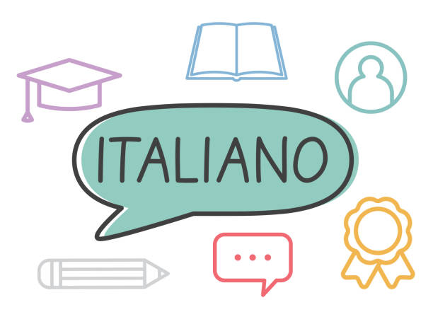 learning italiano (italian) language concept vector illustration